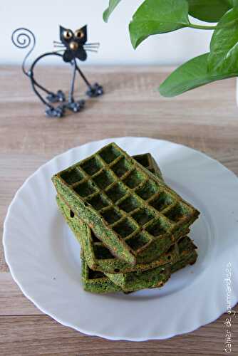 Gaufres aux épinards et à la purée d’amandes