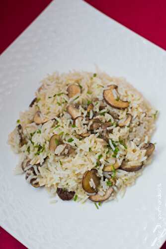 Riz végétarien au cumin et champignons à la crème