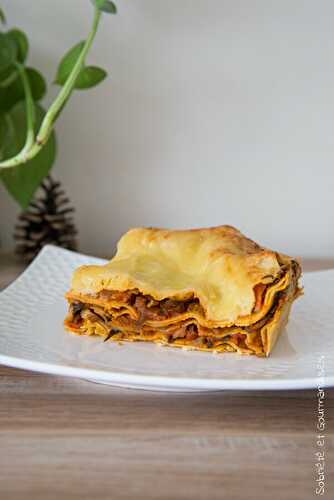 Lasagnes végétariennes aux carottes et champignons