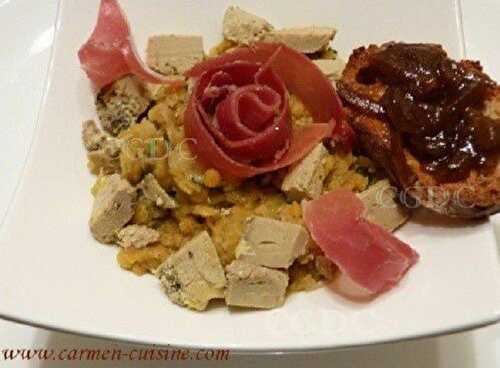 Salade de lentilles corail au foie gras  - Cuisine Gourmande De Carmencita