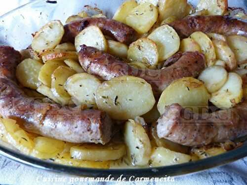 Saucisse de Toulouse confite et pommes de terre fondantes  - Cuisine Gourmande De Carmencita