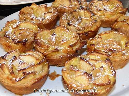 Tartelettes aux pommes et crème pâtissière au rhum