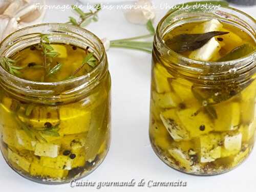 Fromage de brebis mariné à l'huile d'olive 