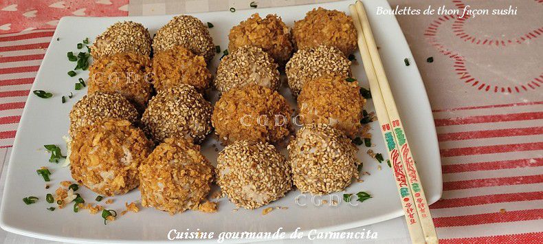 Boulettes de thon façon sushi