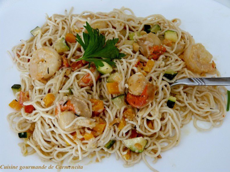 Nouilles chinoises terre mer