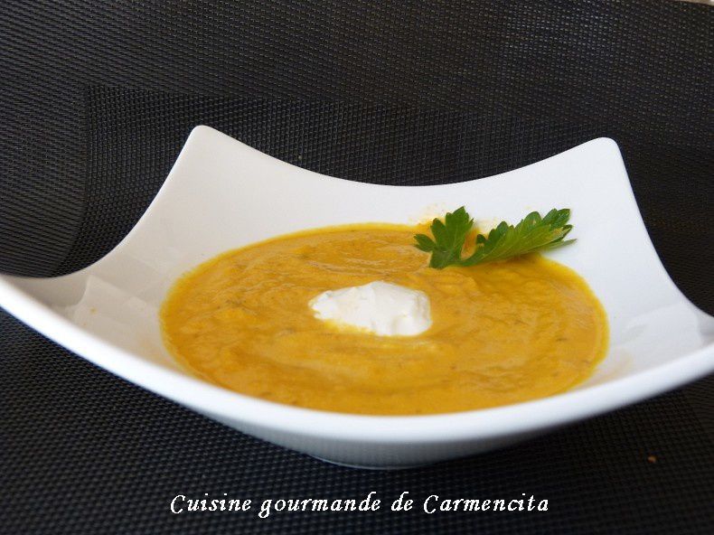 Velouté froid de carottes aux deux céleris