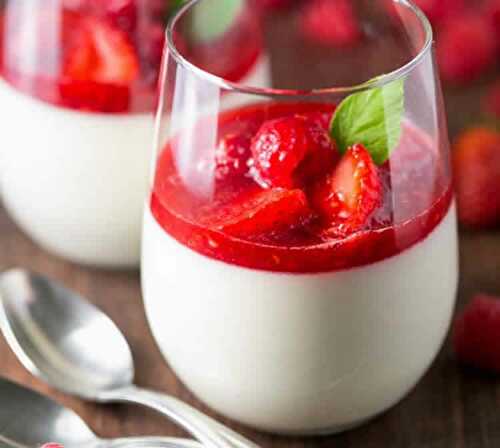 Panna cotta aux fraises et basilic