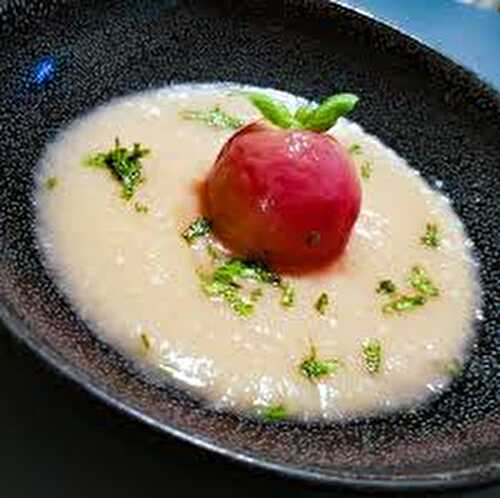 Soupe de pêches blanches au gingembre