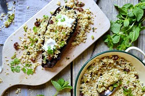 Aubergines à la chermoula et boulghour