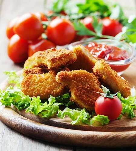 Nuggets de poulet et ketchup maison