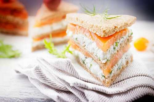 Club sandwich au saumon fumé maison