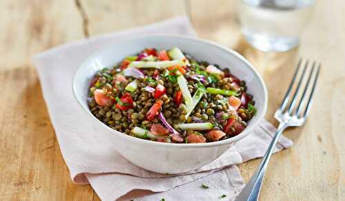 Salade de lentilles au saumon fumé