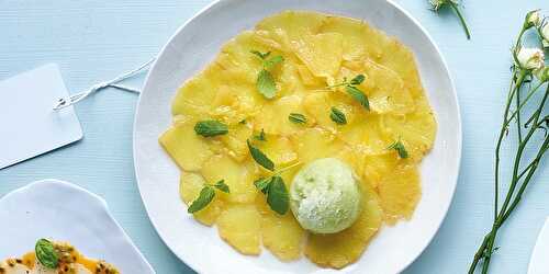 Carpaccio d'ananas au citron vert