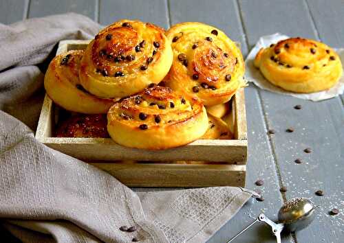 Escargots à la crème pâtissière et chocolat