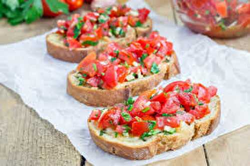 Brushettas à la tomate et basilic