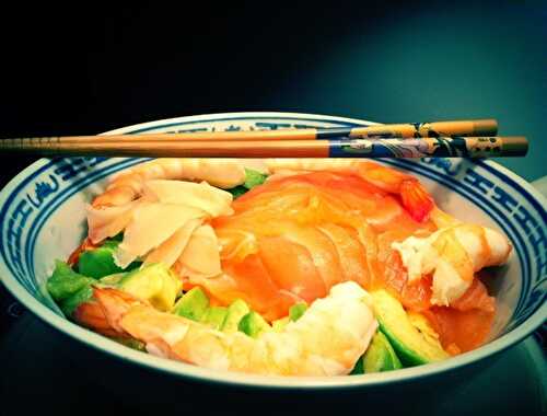 Chirashi sushi au saumon