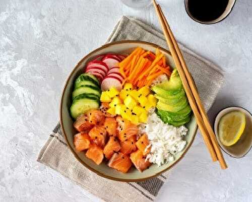 Poke bowl au saumon mariné