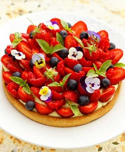 Tarte aux fruits rouges et pistaches