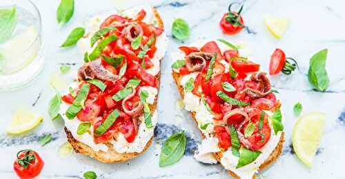 Tartines aux tomates et mozzarella