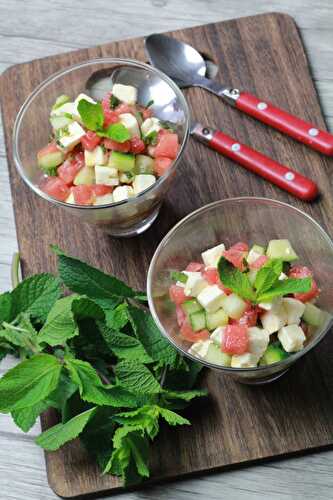 Tartare de concombre et pastèque