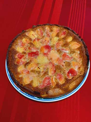 Tarte pêche amandes comme une bourdaloue