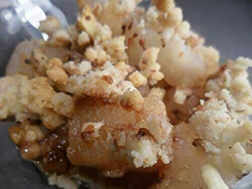 Crumble poire-pomme et chocolat