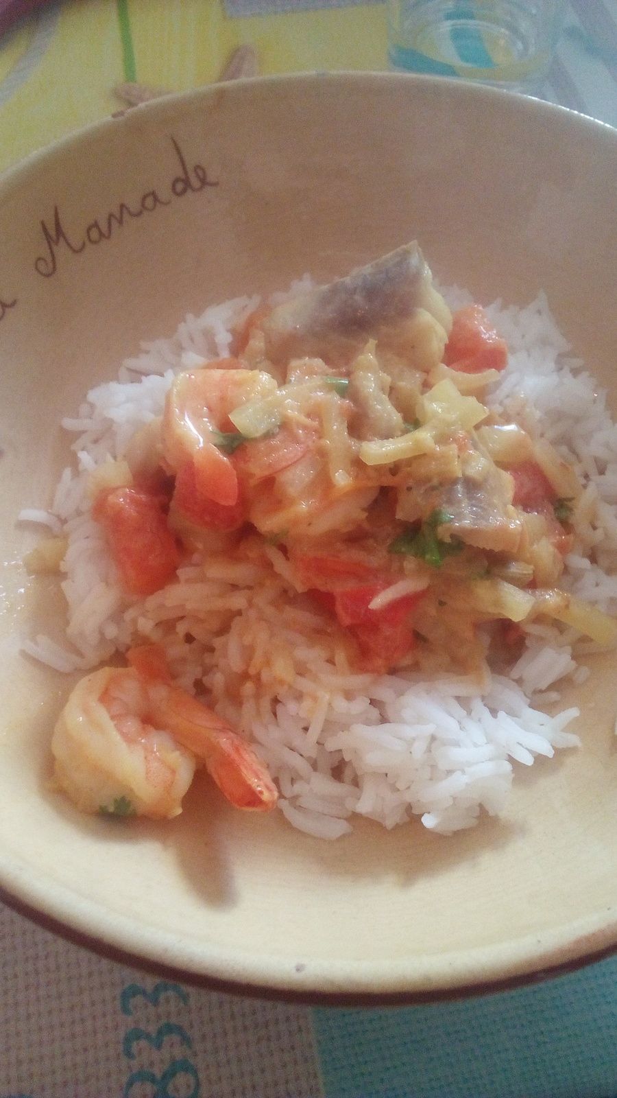 Curry coco de crevettes et de poisson