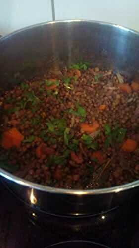 Lentilles vertes aux lardons