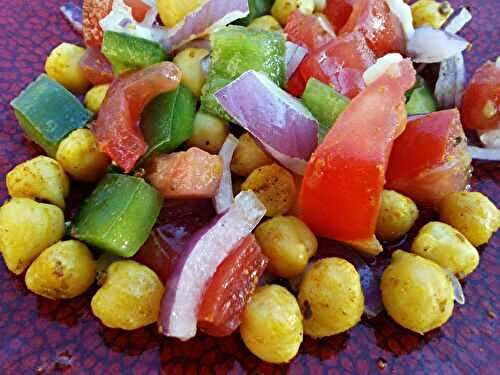 Salade de pois chiches grillés aux épices