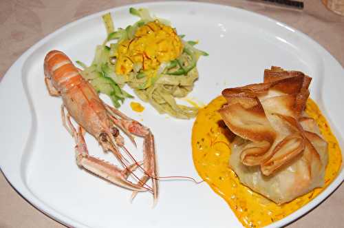 Aumônière de la mer langoustine et st jacques
