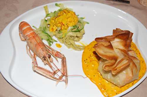 Aumônière de la mer langoustine et st jacques