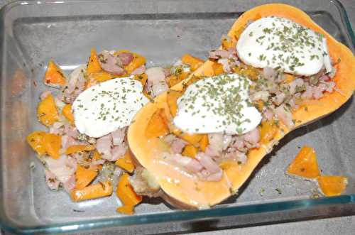 Courge butternut farcie mozzarella