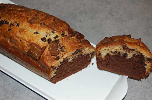 Duo cake chocolat vanille sans beurre - cccuisine