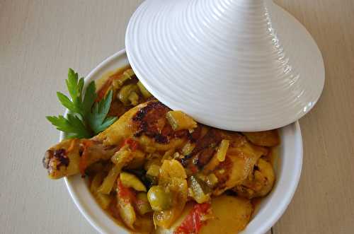 Tajine de poulet  aux olives et citrons