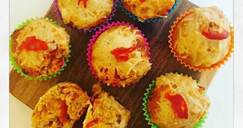 Muffins salés à la crème de poivrons rouges et chorizo