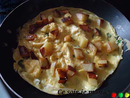 Omelette aux pommes de terre et au basilic