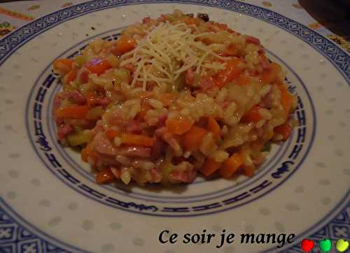 Risotto aux légumes et aux lardons