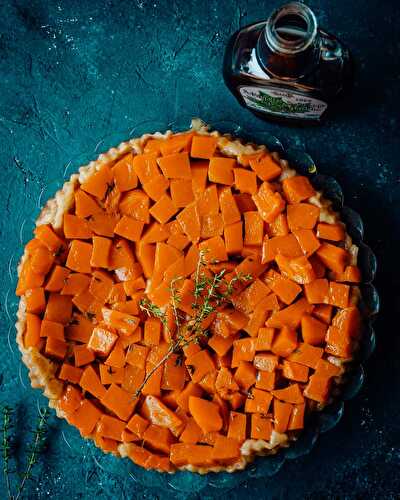 Tatin de butternut au thym et sirop d'érable