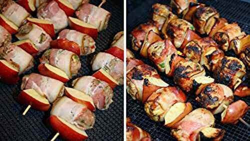 Brochettes porc et pommes