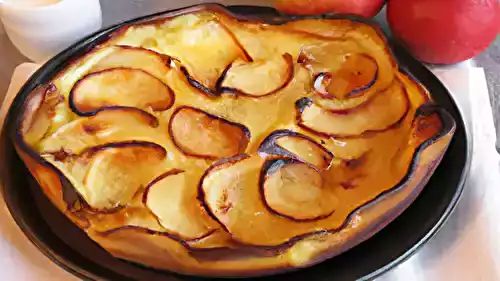 Clafoutis aux pommes flambées au Calvados