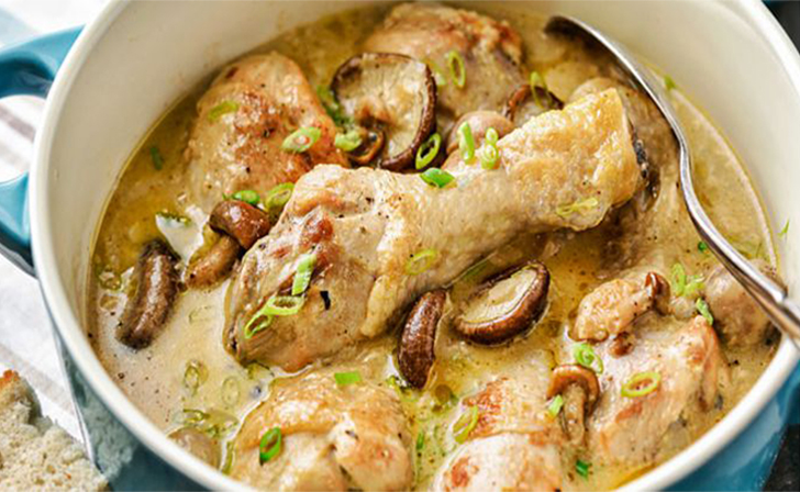 Cocotte de poulet aux champignons