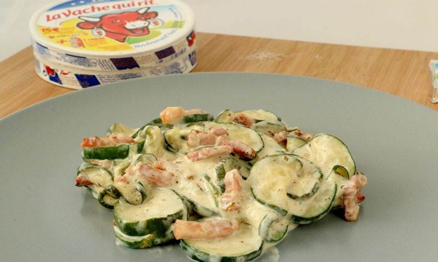 Courgettes façon carbonara à la Vache qui Rit