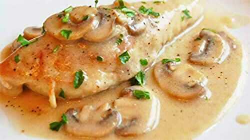 Cuisses de poulet sauce champignons et moutarde