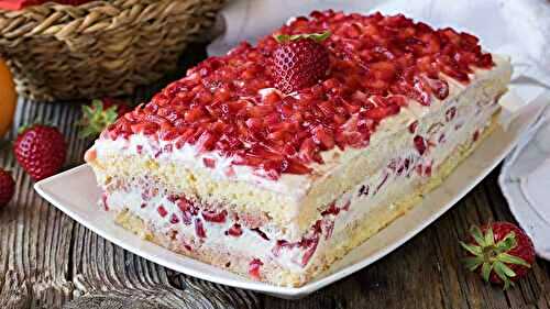 Gâteau aux fraises et au mascarpone