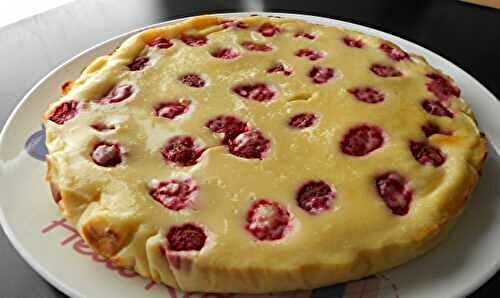 Gâteau petits suisses et framboises