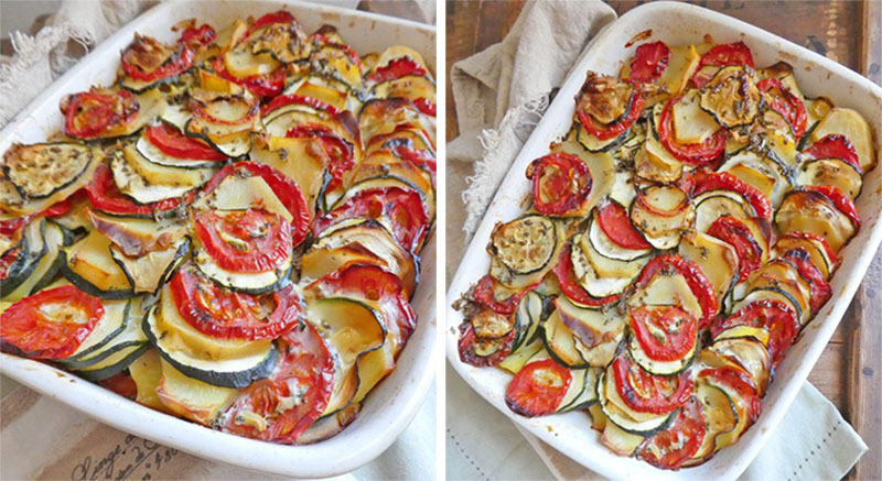 Gratin d’été aux pommes de terre, tomates et courgettes