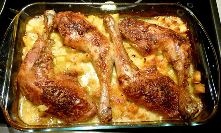 Gratin de cuisses de poulet