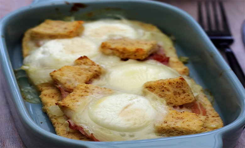 Gratin de pain perdu salé