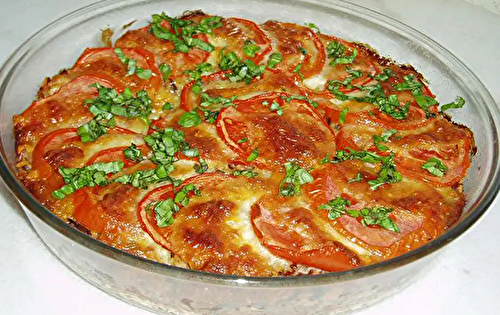 Gratin de riz aux tomates et Mozzarella