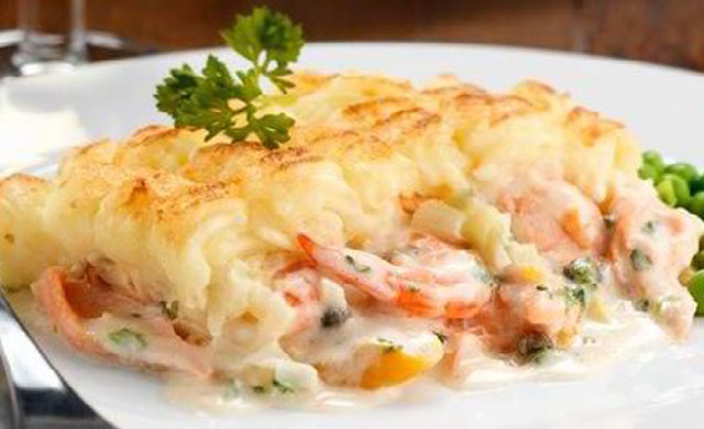 Hachis Parmentier au Saumon et Crevettes WW